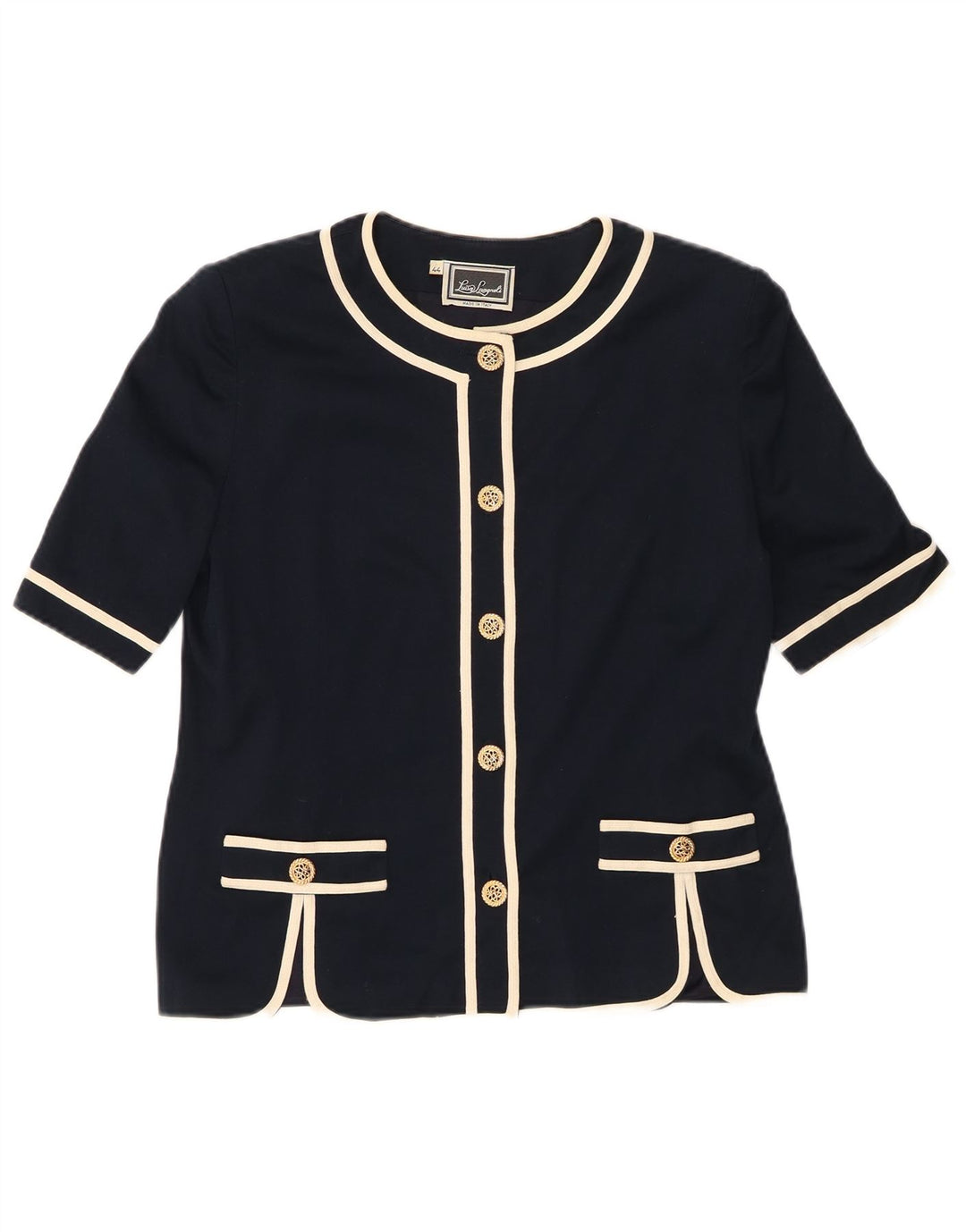 LUISA SPAGNOLI Ženska jakna sako kratkih rukava IT 44 srednje tamnoplava