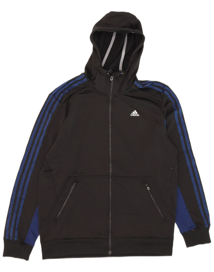 Adidas muška pulover s kapuljačom Climalite, srednje crna, poliester