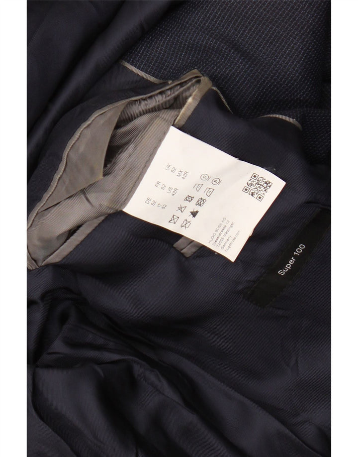 HUGO BOSS Muška jakna sa 2 gumba EU 52 XL tamnoplava karirana vuna