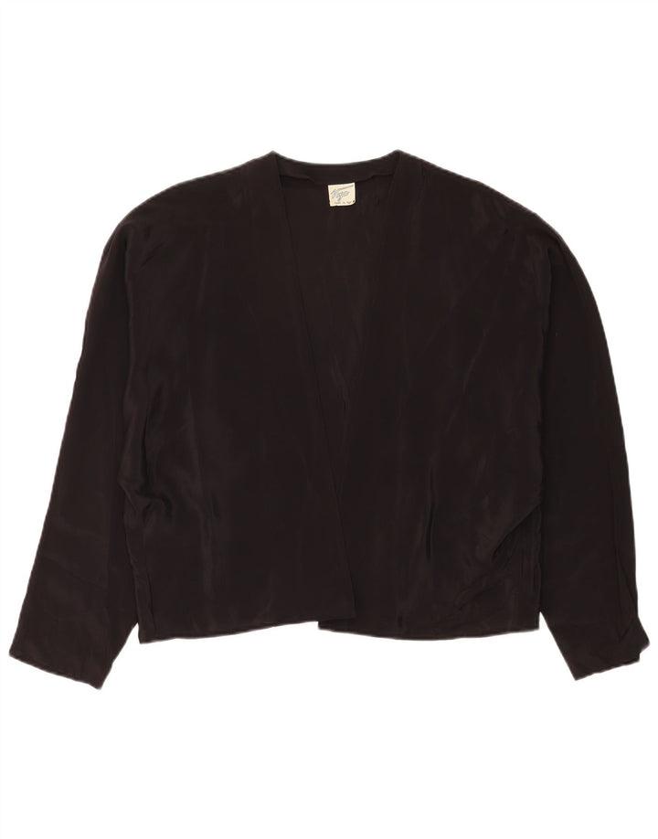 Vintage ženski veliki bolero top IT 44 Srednje crni acetat