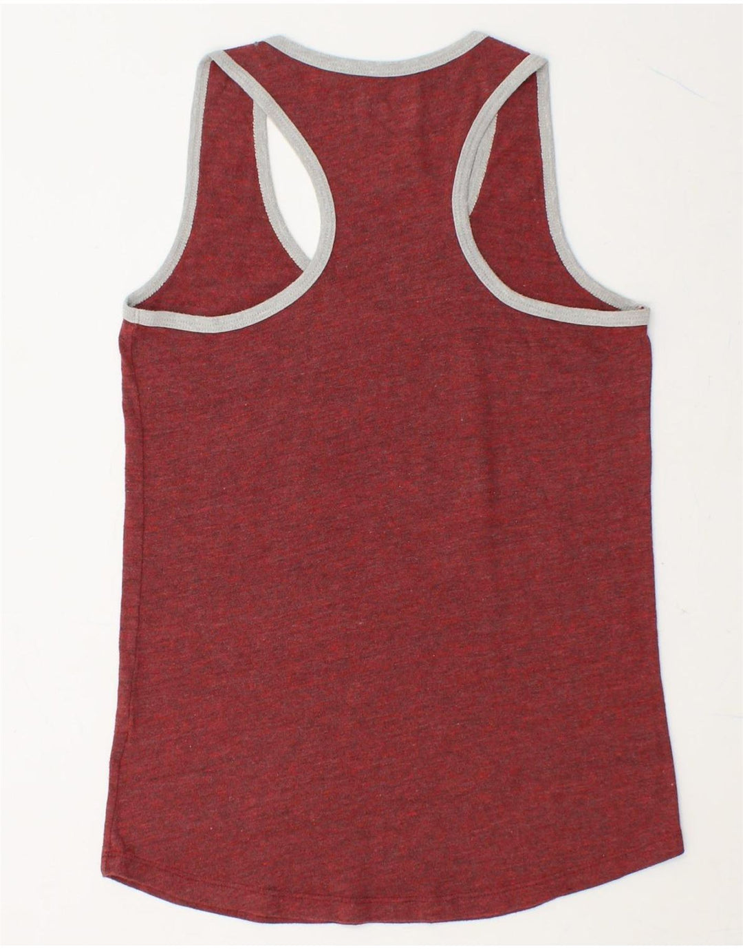 MAJESTIC Womens Graphic Vest Top UK 12 Medium Maroon Polyester Vintage Majestic and Second-Hand Majestic from Messina Hembry 