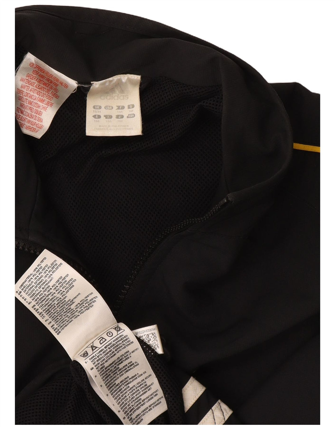 ADIDAS Gornja jakna trenirke za dječake 13-14 godina crni poliester