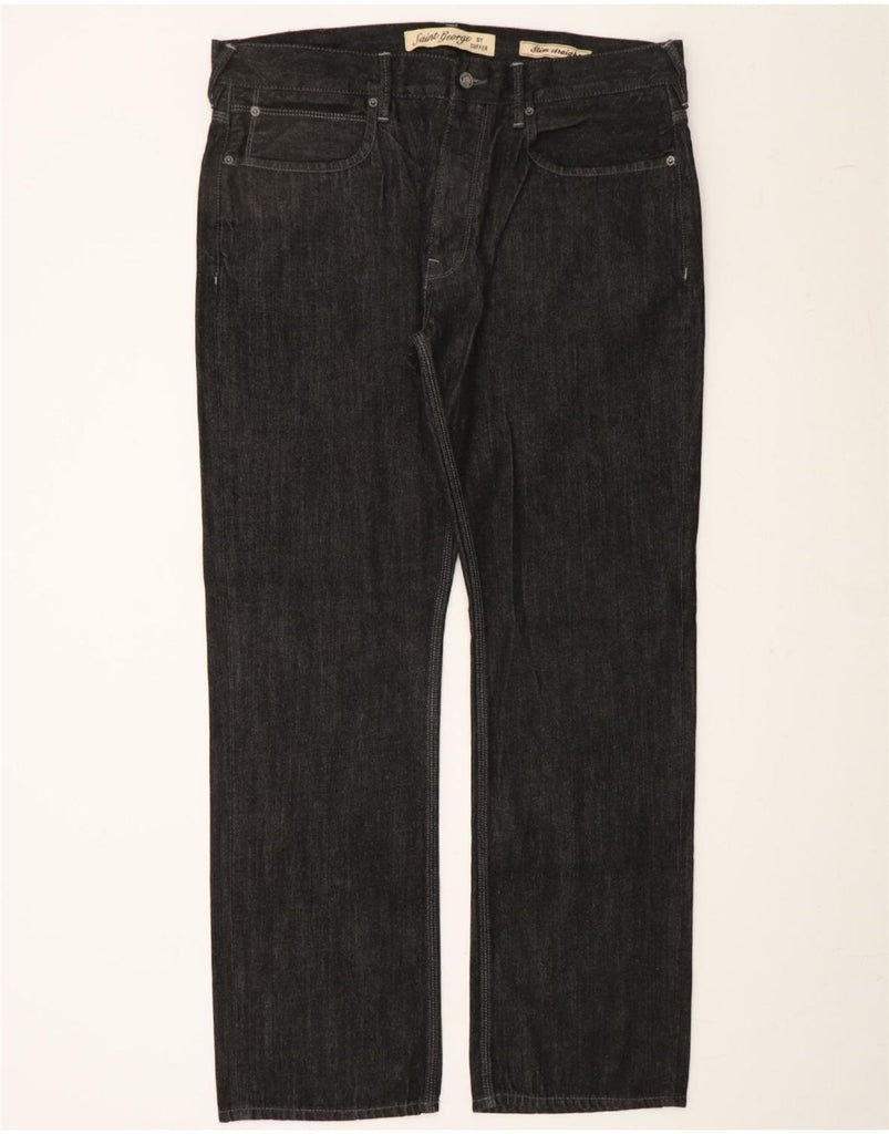 DUFFER Mens Slim Straight Jeans W38 L32 Black Cotton Vintage Duffer and Second-Hand Duffer from Messina Hembry 
