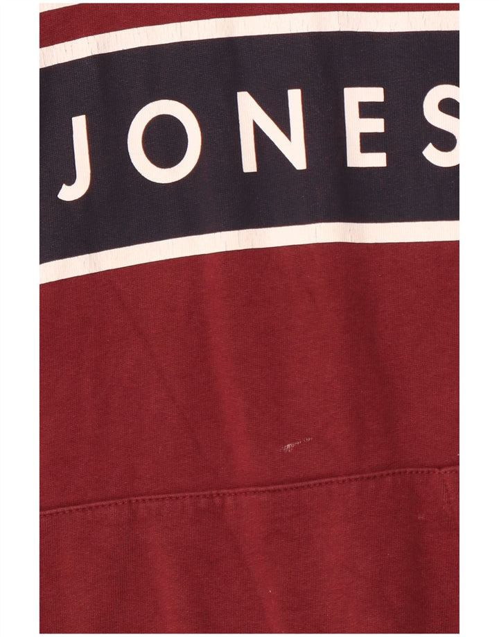 JACK & JONES Muška majica s kapuljačom Core Core, srednji tamnocrveni pamuk