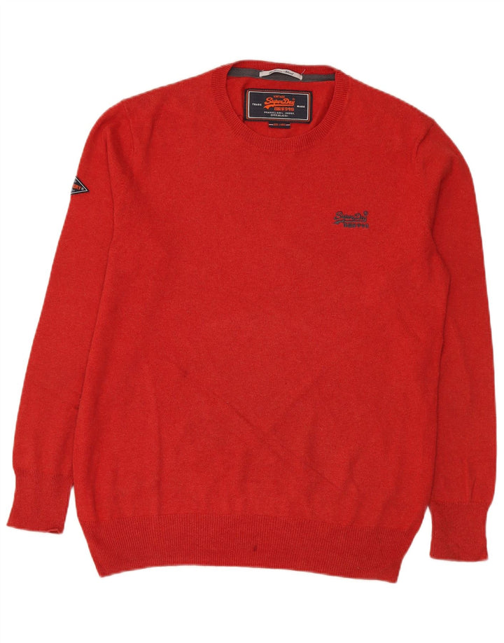 Superdry muški džemper s okruglim izrezom, veliki crveni pamuk