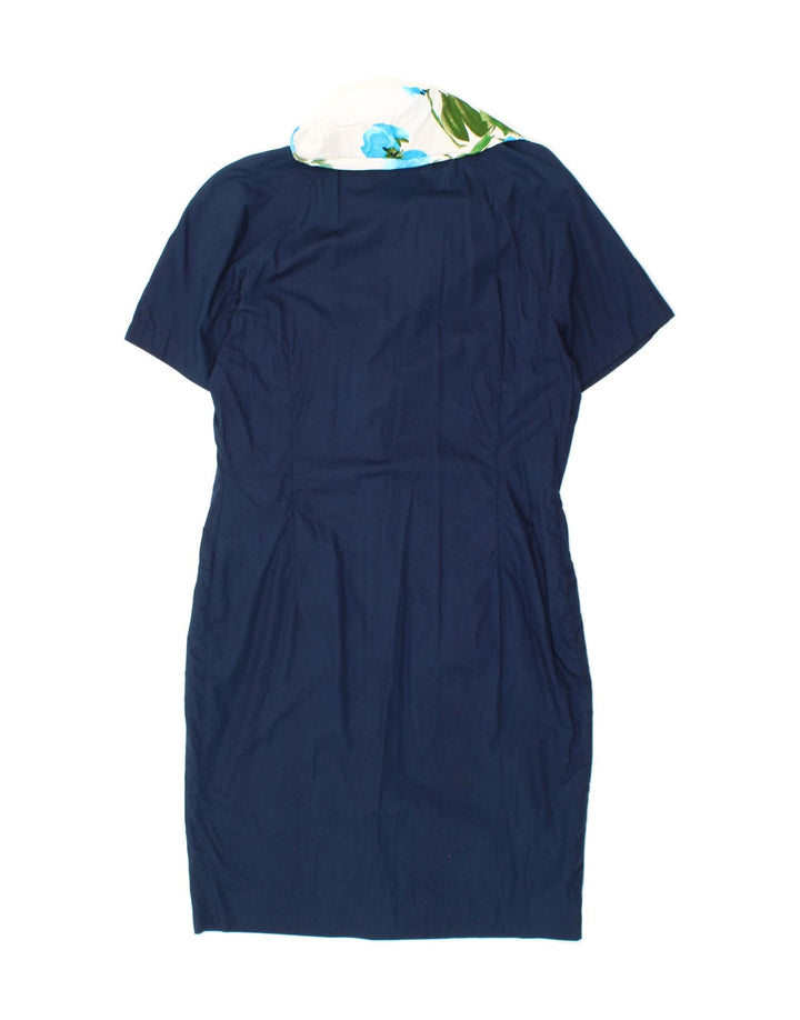 VINTAGE Womens Front Tie Sheath Dress IT 45/46 Large Navy Blue Vintage Vintage and Second-Hand Vintage from Messina Hembry 