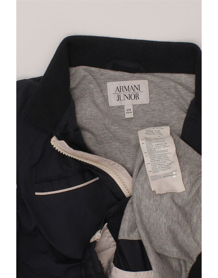 Bomber jakna Armani Jeans za dječake 11-12 godina tamnoplavi poliester
