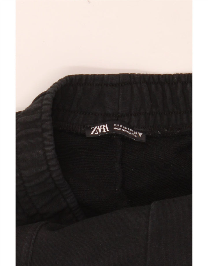 ZARA Mens Cargo Tracksuit Trousers Small  Black Cotton