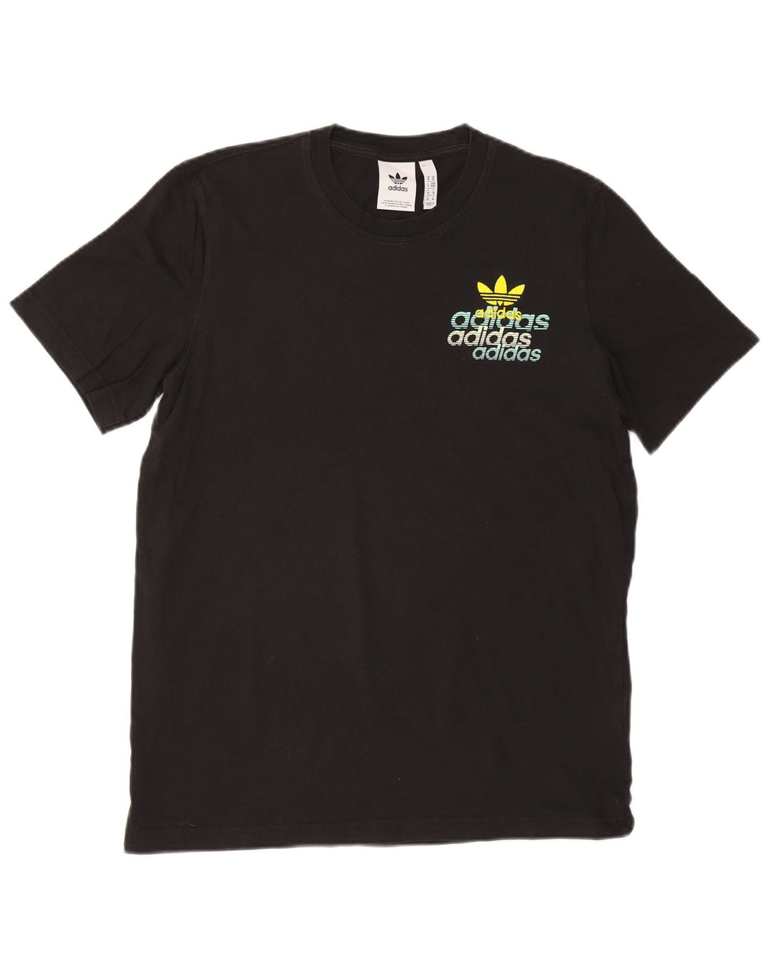 ADIDAS Muška majica kratkih rukava srednje veličine, crni pamuk