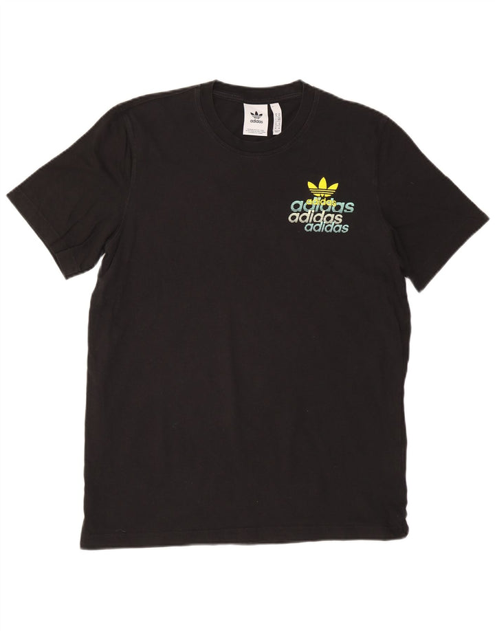 ADIDAS Muška majica kratkih rukava srednje veličine, crni pamuk