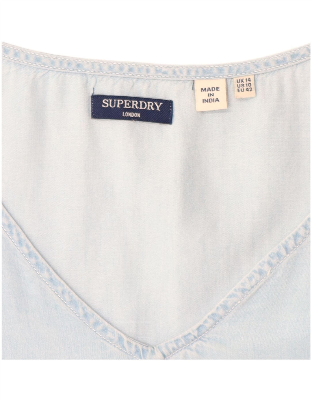 SUPERDRY ženska haljina A-kroja UK 14 srednje plavi liocel