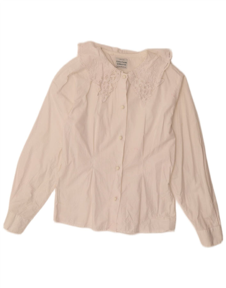 Benetton ženska košulja bluza UK 14 Srednje bijela