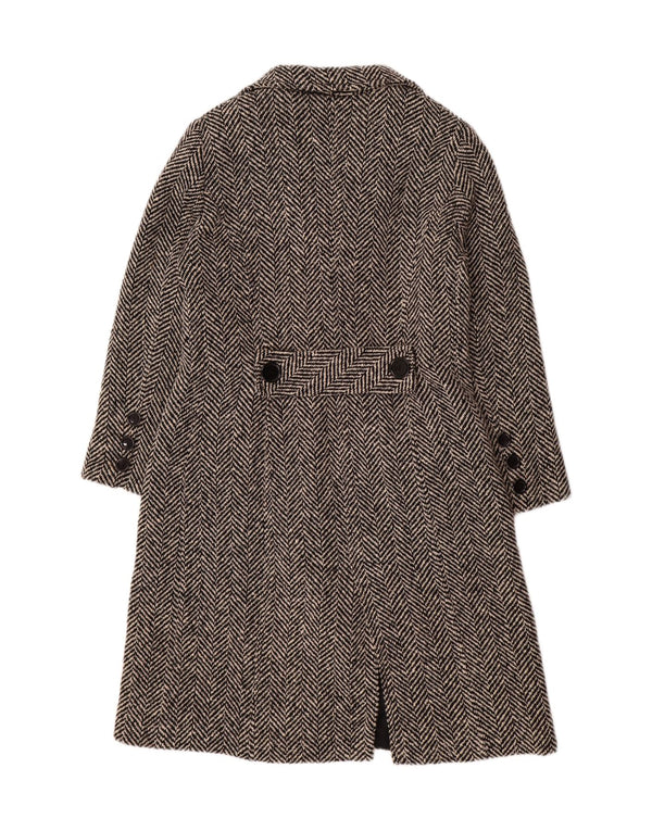 MIRELLA MORI Ženski preveliki kaput UK 18 XL Crna vuna riblja kost