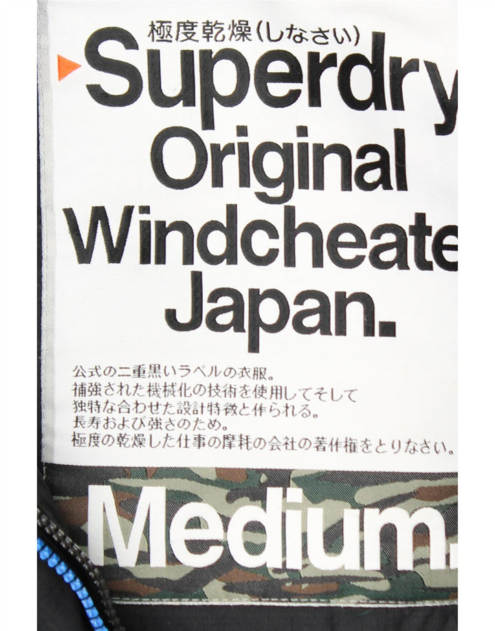 SUPERDRY Ženska grafička vjetrovka jakna UK 14 srednje crna