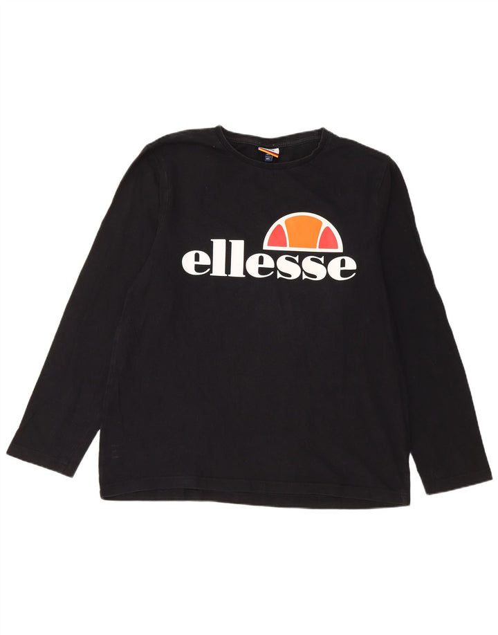 Ellesse muška majica dugih rukava s grafikama, veliki crni pamuk
