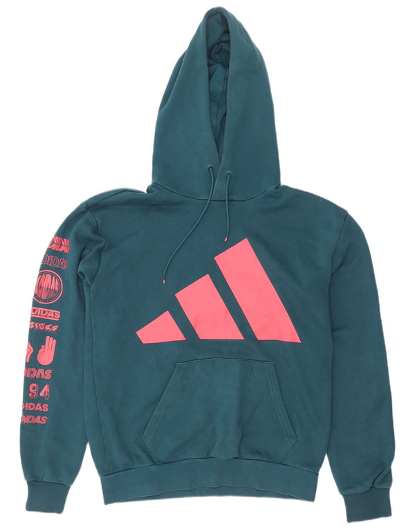 Adidas muška majica s kapuljačom s kapuljačom, mali plavi pamuk