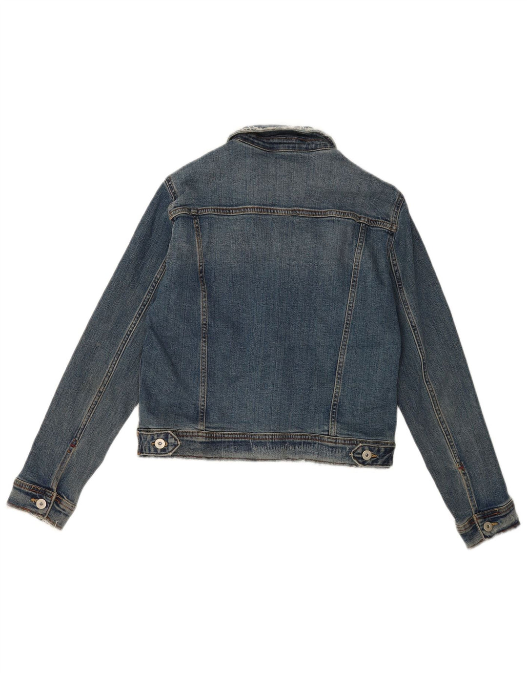 Zara ženska crop traper jakna UK 16 Large Blue Cotton