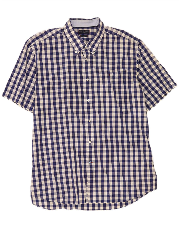 Tommy Hilfiger muška pripijena košulja veličina 45 18 2XL tamnoplava gingham