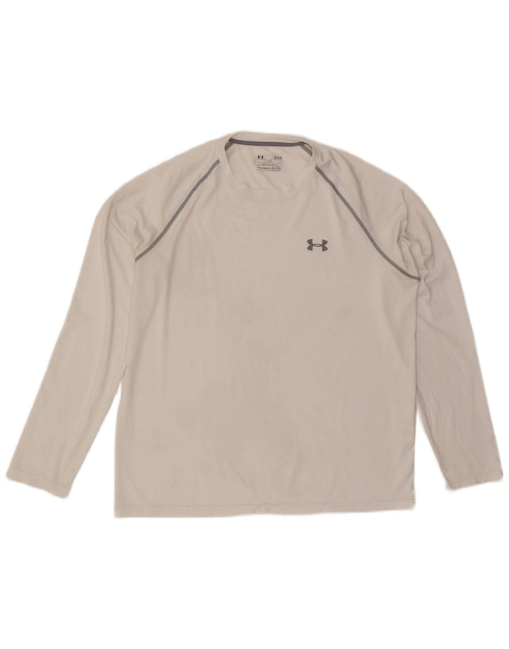 Muška majica Under Armour Heat Gear s dugim rukavima, veliki bijeli poliester