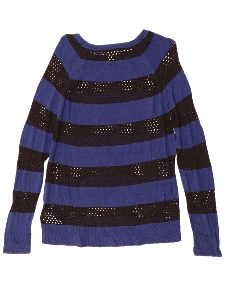 MICHAEL KORS Ženski džemper s morskim izrezom UK 12 srednje plave pruge