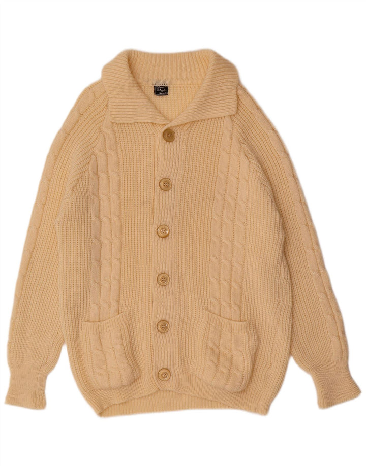 Vintage muški kardigan pulover Large Off White