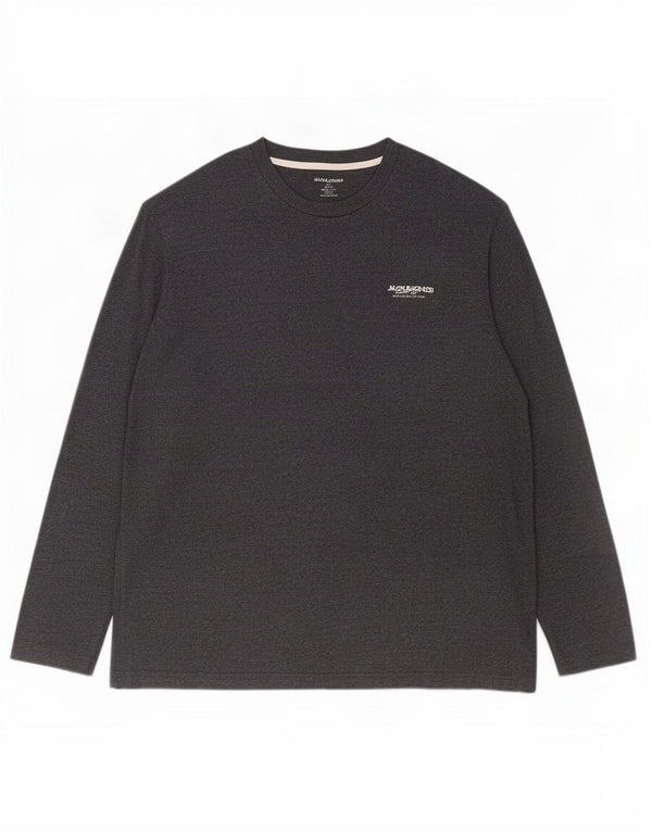 Jack & Jones muška majica dugih rukava 2XL sivi pamuk