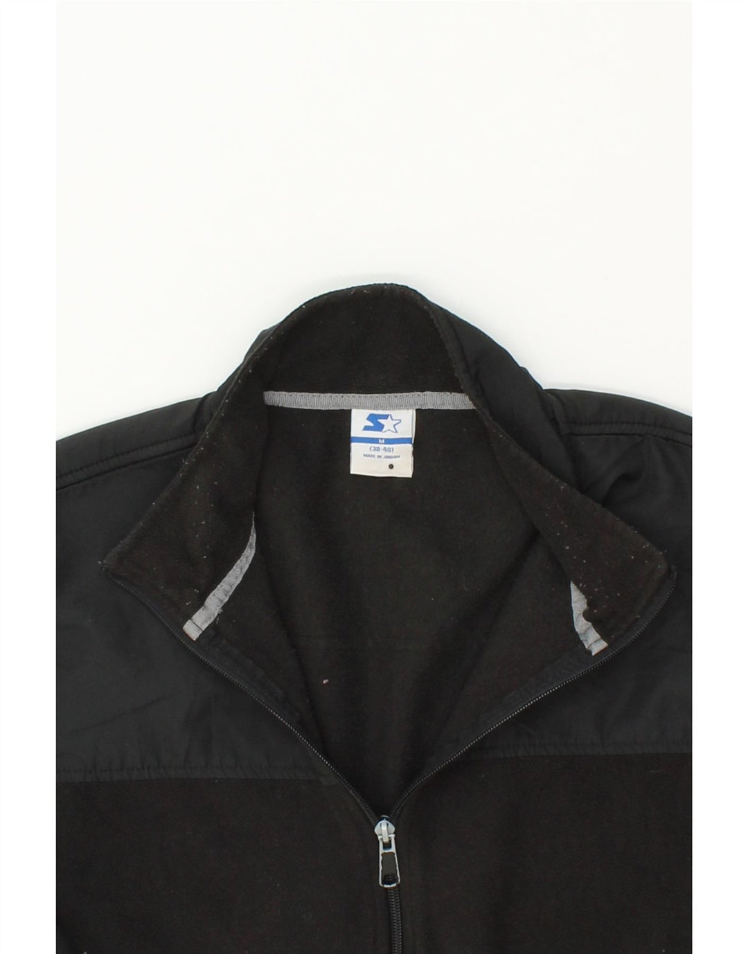 STARTER Mens Fleece Jacket UK 38/40 Medium Black Polyester Vintage Starter and Second-Hand Starter from Messina Hembry 