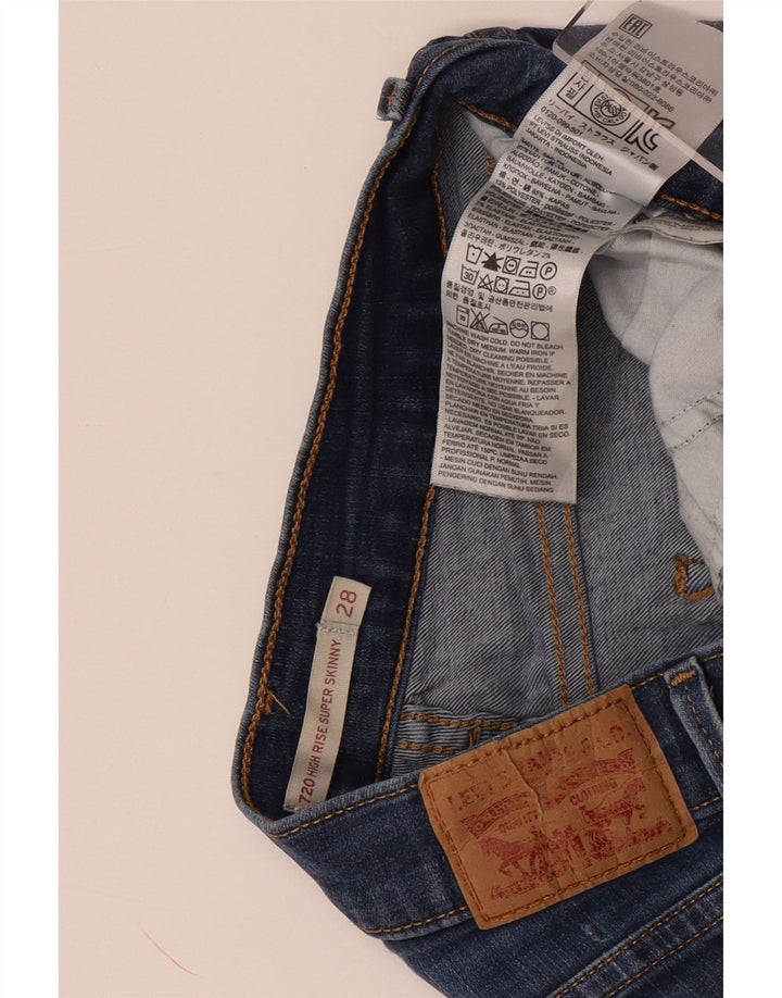 LEVI'S ženske kratke traper hlače visokog struka 720 W28 srednje plavi pamuk