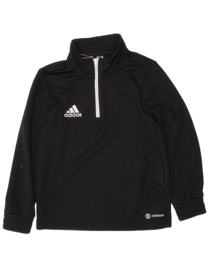 ADIDAS Boys Aeroready Pullover Trenirka Top 5-6 Years Black