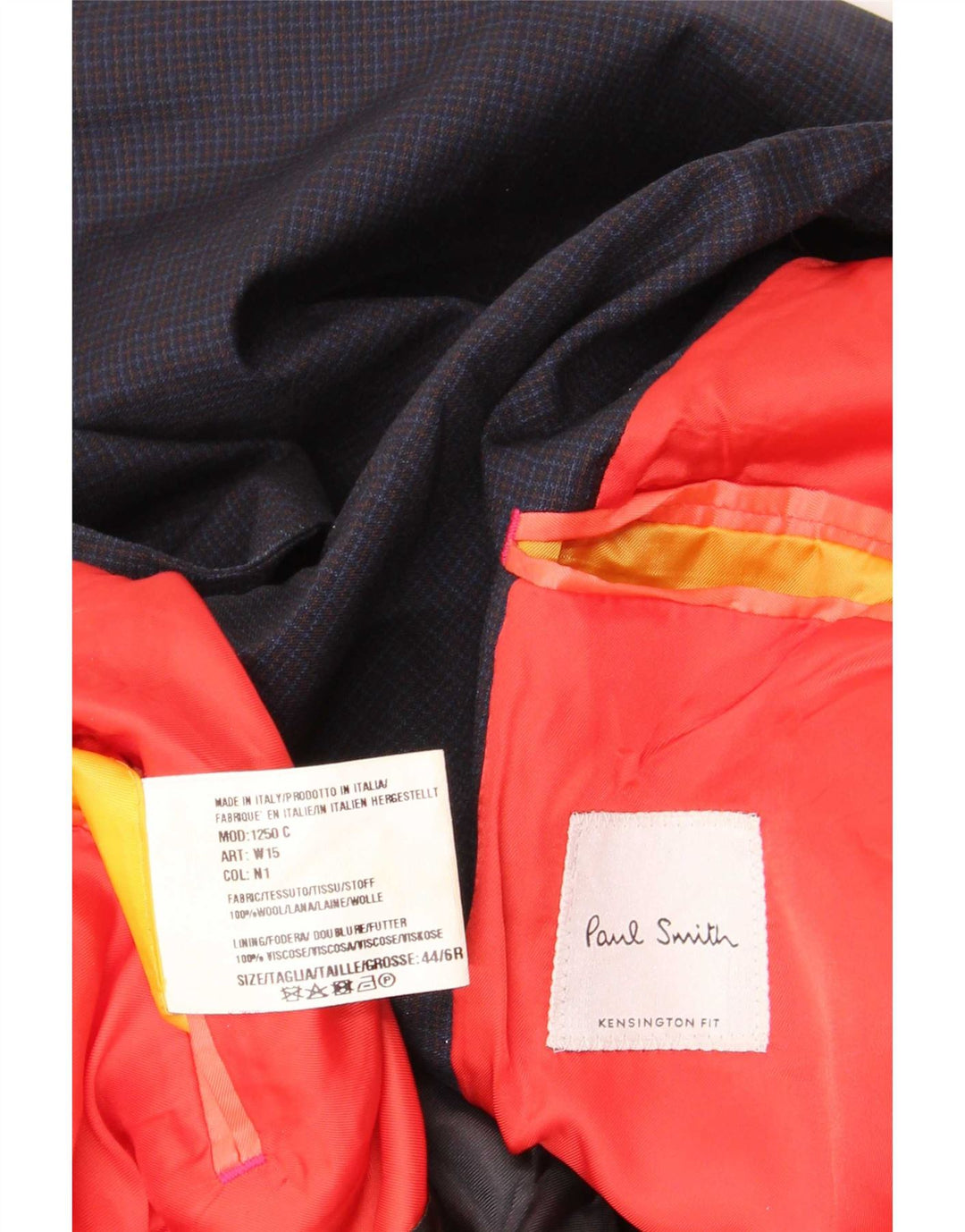 Paul Smith Muški sako sa 2 gumba IT 44 XS tamnoplava karirana vuna