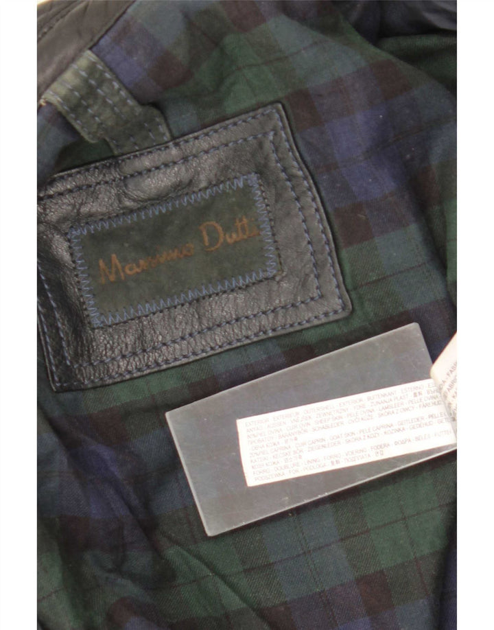 Massimo Dutti muška kožna jakna UK 42 XL crna ovčja koža