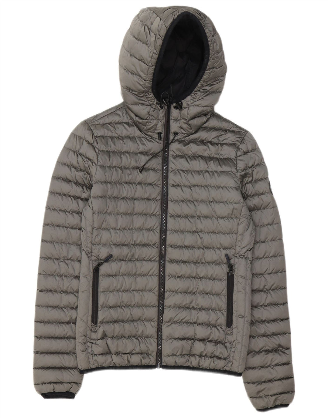 Superdry ženska podstavljena jakna s kapuljačom UK 8 mali sivi poliester