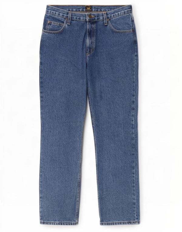 Lee Mens Brooklyn Straight Jeans W34 L32 Plavi pamuk