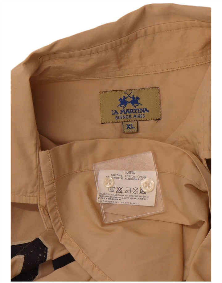 LA MARTINA Muška kraljevska mornarička majica XL, pamuk u bež boji