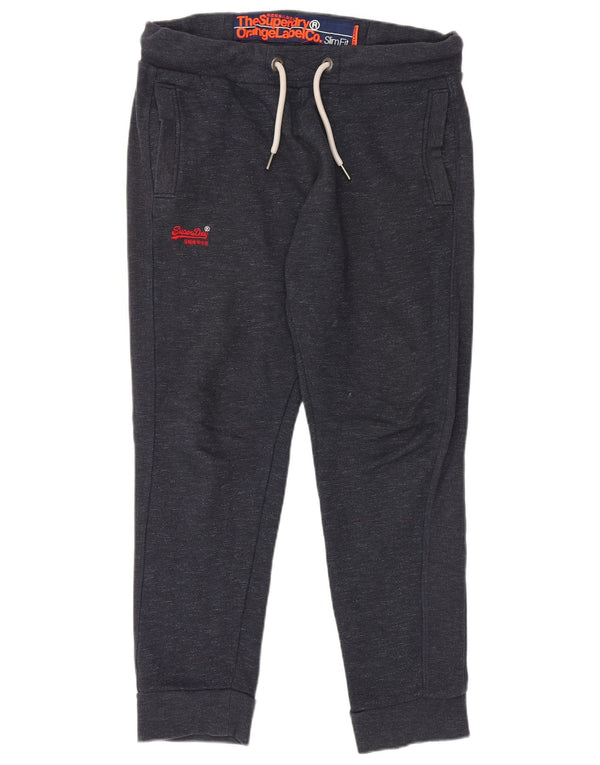 Superdry Mens Slim Fit Tracksuit Trousers Joggers 2XL Navy Blue Cotton