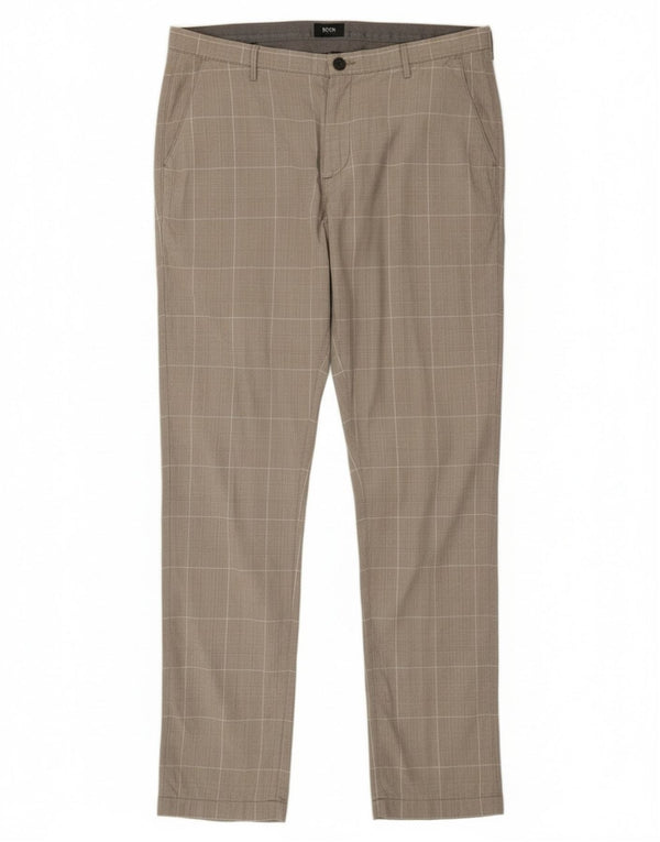 Hugo Boss muške chino hlače uskog kroja IT 52 XL W36 L33 sive Houndstooth