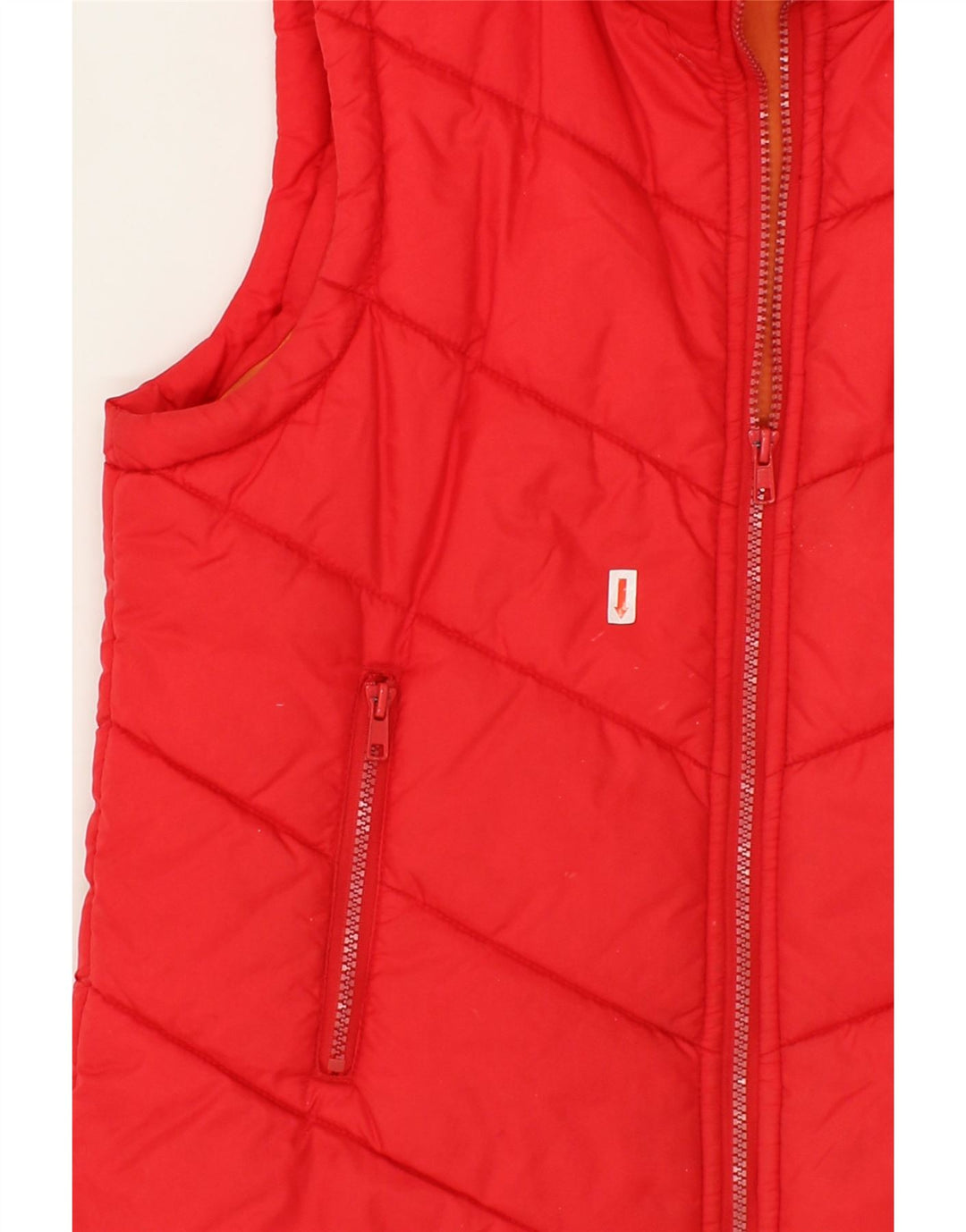 VINTAGE Womens Padded Gilet UK 12 Medium Red Nylon Vintage Vintage and Second-Hand Vintage from Messina Hembry 