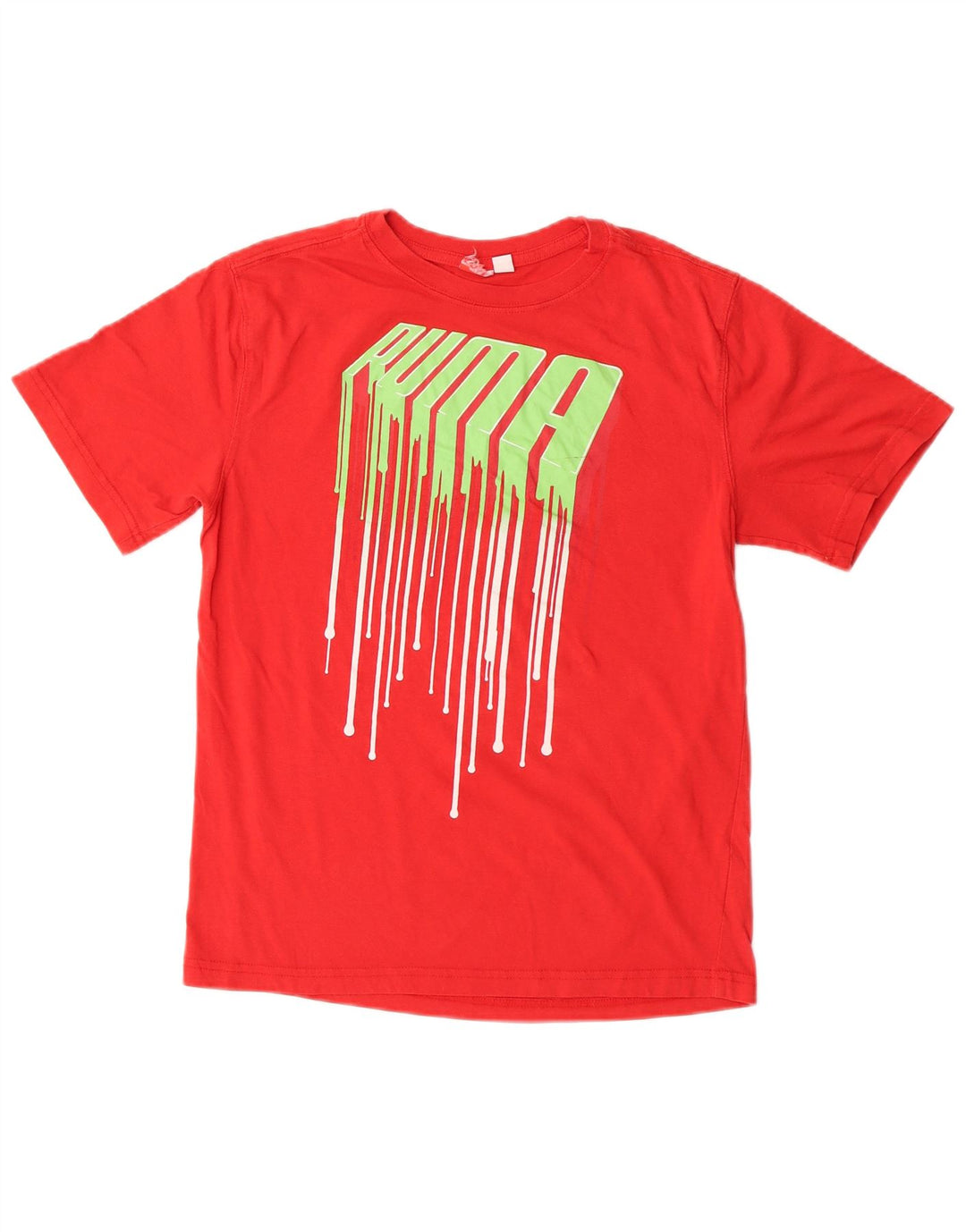 Puma Boys Graphic T-Shirt Top 13-14 Years Red Pamuk