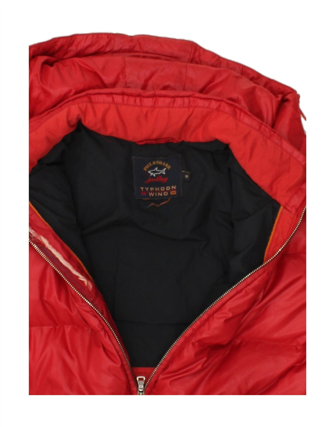 PAUL & SHARK Boys Hooded Padded Jacket 11-12 Years Red Polyester | Vintage Paul & Shark | Thrift | Second-Hand Paul & Shark | Used Clothing | Messina Hembry 