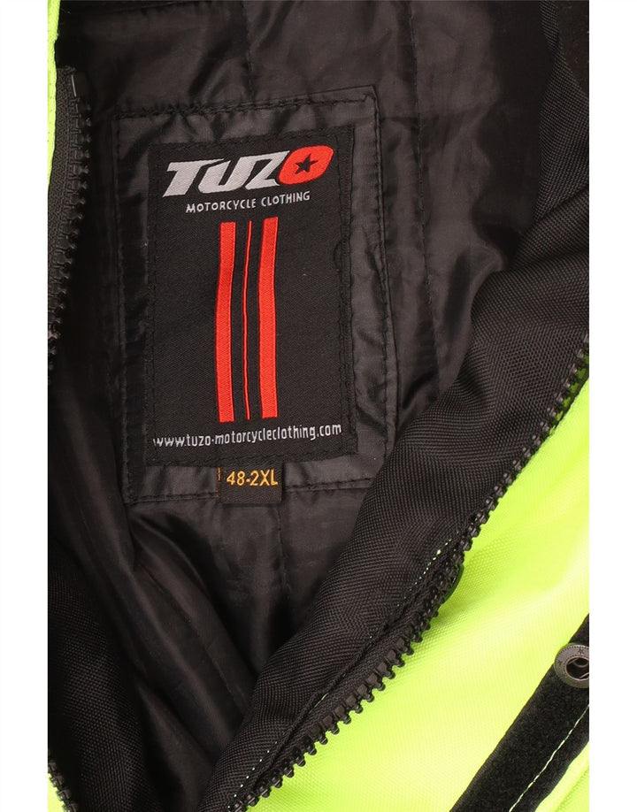 VINTAGE muška grafička Moto Racer bomber jakna UK 44 2XL Green Colourblock