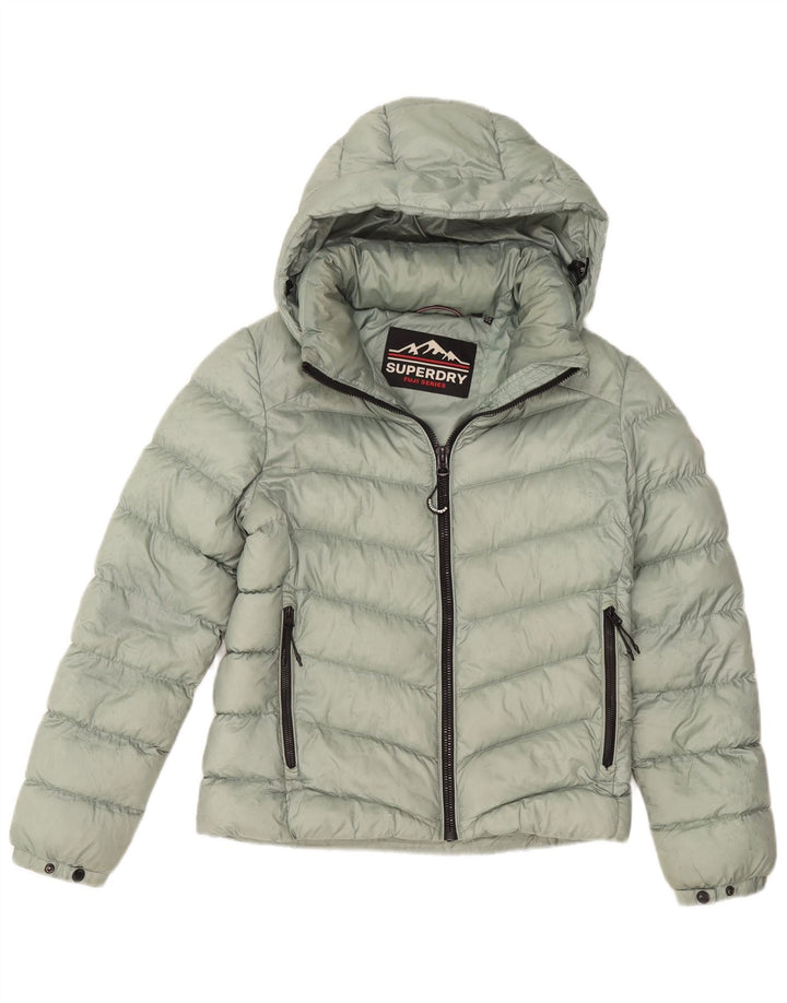 Superdry ženska podstavljena jakna s kapuljačom UK 12 Srednje zeleni poliester