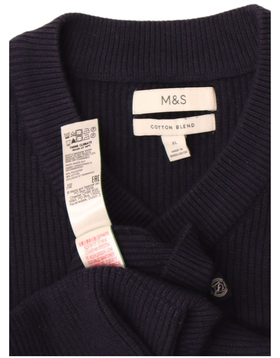 Marks & Spencer muški prsluk bez rukava XL tamnoplavi poliester