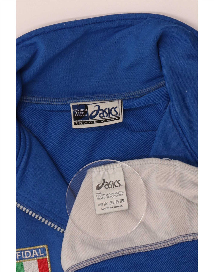 Asics Muški gornji dio trenirke s patentnim izrezom i velikim plavim blokom u boji