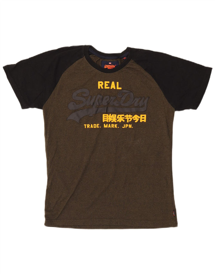 Superdry muška majica s grafičkim motivima, srednji kaki pamuk