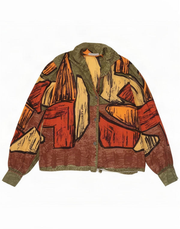 Vintage ženska košulja bluza UK 12 srednje raznobojna geometrijska