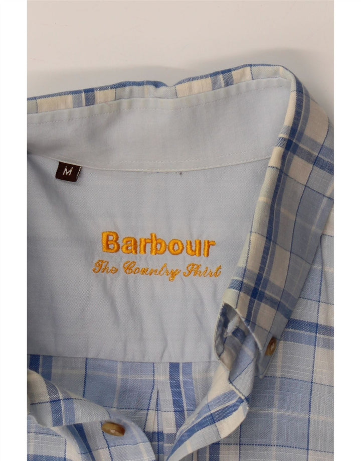 BARBOUR Mens Shirt Medium Blue Check Cotton Vintage Barbour and Second-Hand Barbour from Messina Hembry 