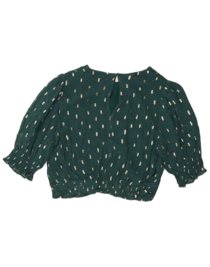 Boden ženski gornji dio kratke kratke bluze UK 12 Srednje zelene flekaste viskoze