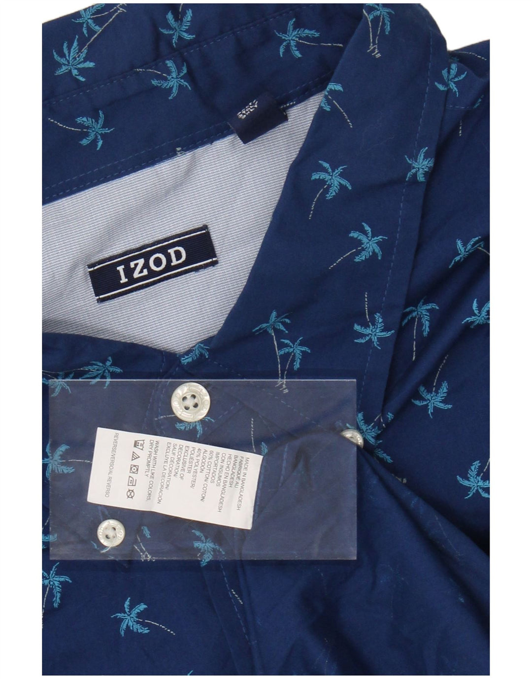 IZOD muška košulja kratkih rukava 3XL plavi pamuk s cvjetnim uzorkom