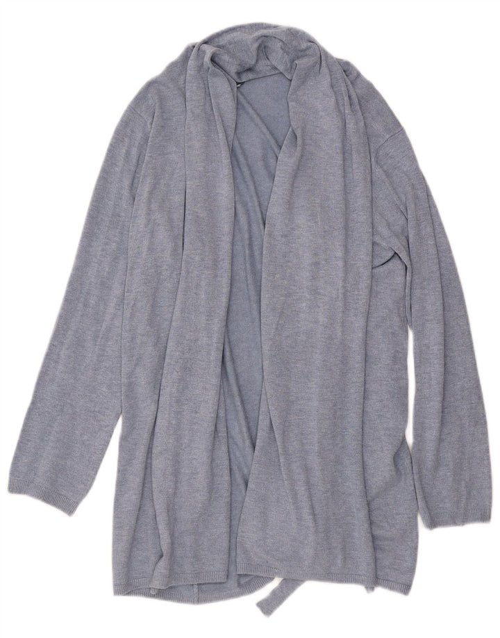ZARA Womens Longline Cardigan Sweater UK 12 Medium Blue Viscose