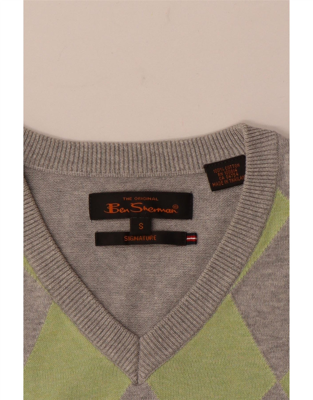 Ben Sherman muška majica bez rukava mala siva Argyle/Diamond pamuk